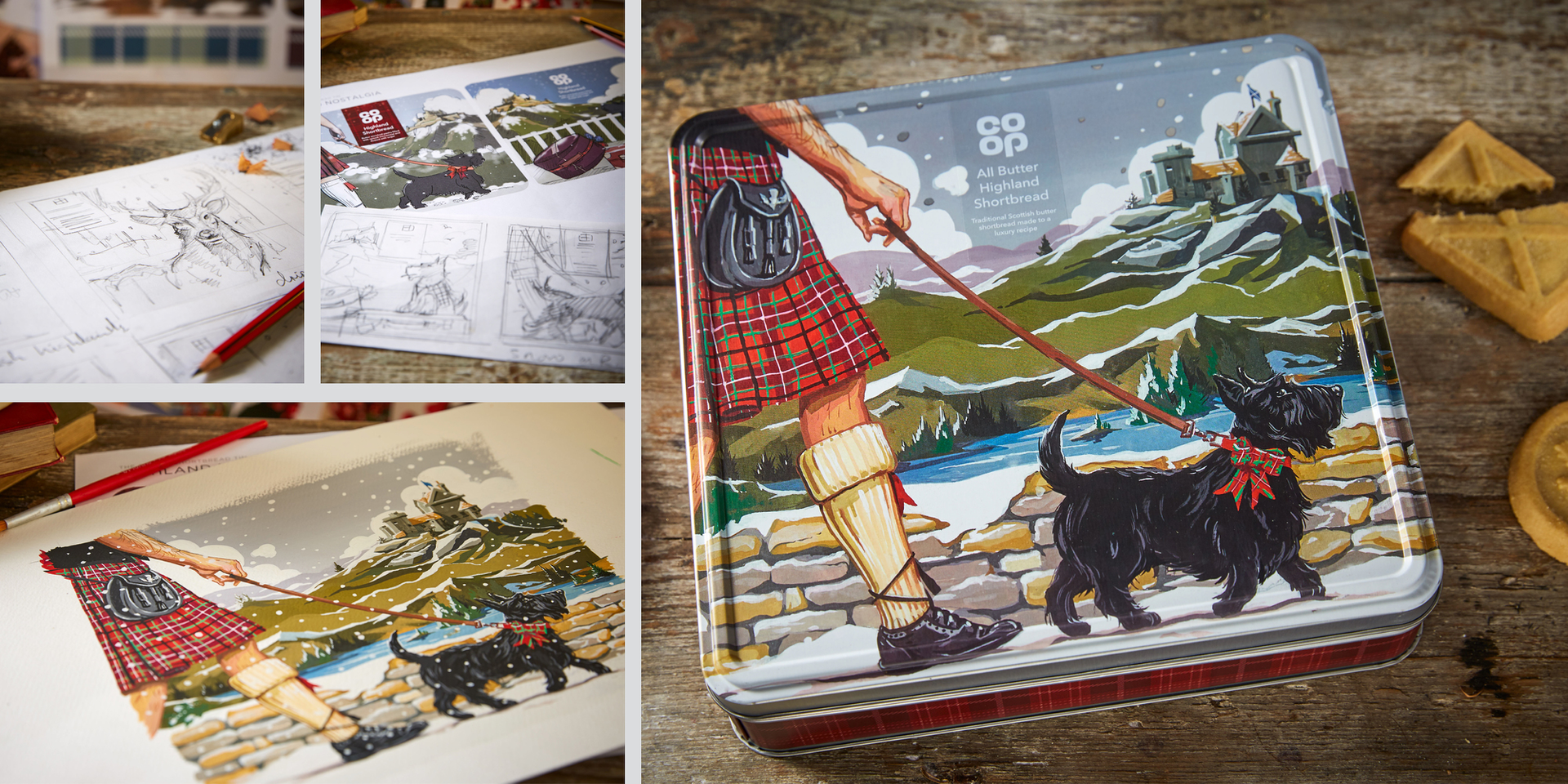 On Co-op&rsquo;s core packaging, a snow pattern appeared on packs with and without photography.