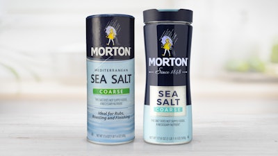 The Morton Salt package before (l.) and after (r.) the redesign.