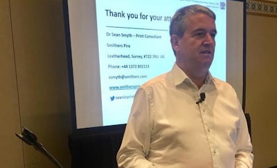Sean Smyth delivered a thorough overview of the digital print for packaging scene at the Smithers Pira conference June 4-5.