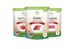 La Granda uses stand-up pouches made with 80% sugarcane-based PE for three of its Piedmontese beef products.