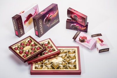 Mieszko packs its Cherrissimo pralines in a range of carton styles, including double-wall boxes and tray-style cartons.
