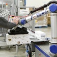 A collaborative robot palletizer accurately places the light, long, and narrow cases of tea capsules in a tight configuration.