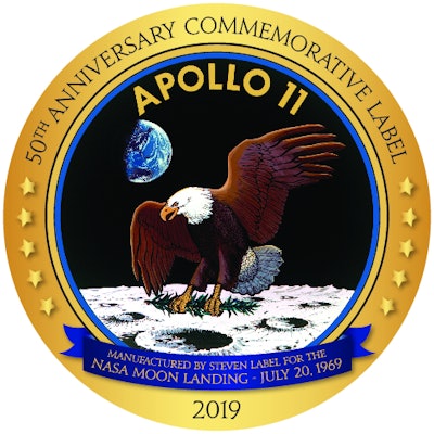 Apollo 11 commemorative label