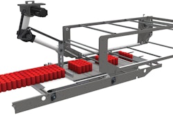 Replacing a pair of integrated linear thrusters with a SCARA robotic arm has greatly simplified the container metering system on Douglas Machine’s Contour 60-Series shrink wrap multipackers.