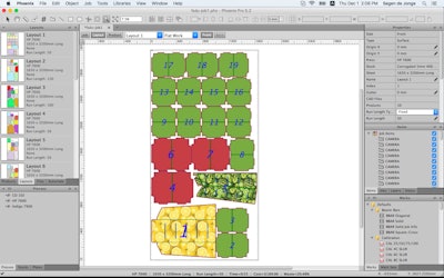 This screenshot shows how efficiently the Phoenix nesting engine optimizes how packages are impositioned.