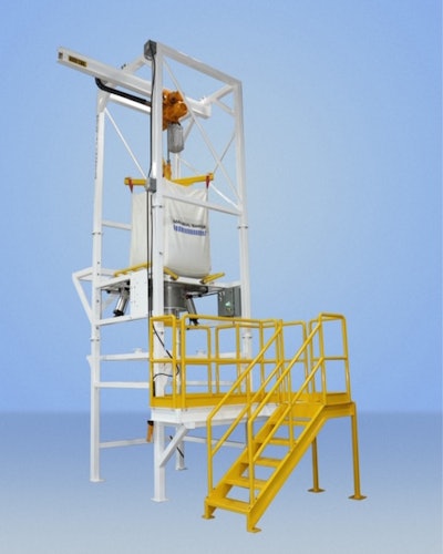 Bulk bag discharging system for food applications