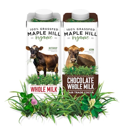 Maple Hill's grass-fed organic milk is now in a single-serve aseptic format.