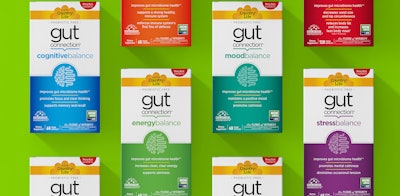 Gut Life uses clean graphics and bold colors for a powerful brand block on-shelf, while also clearly differentiating products