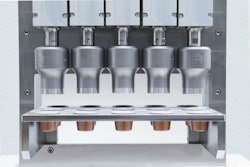 Ultrasonic sealing lends itself to packaging of ground coffee capsules.