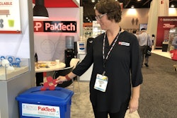 Under its recycling program, PakTech supplies partners with bins for the collection of used multipack handles.