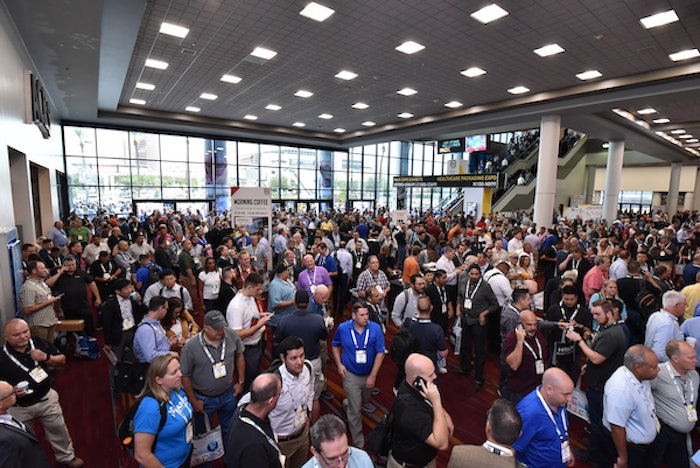 PACK EXPO Las Vegas and Healthcare Packaging EXPO hit an unprecedented trifecta this year, breaking records for number of exhibitors, total exhibit space and total attendees, according to show owner and producer PMMI, The Association for Packaging and Processing Technologies. By the show’s close on Wednesday, Sept. 25, preliminary numbers reveal that more than 2,000 exhibitors covering nearly 900,000 net square feet of the Las Vegas Convention Center convened with over 31,000 attendees; an eight percent increase from the 2017 show.