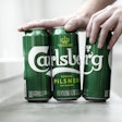 Carlsberg Group’s Snap Pack package uses adhesive dots to secure a six-count multipack.