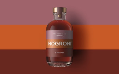 Pearlfisher utilized the recognizable brand elements from each of the three ingredients to communicate NOgroni in simple terms.