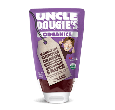 The Organics line uses a colored background and a Kraft tag.