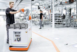 Kuka Robotics’ KMR iiwa combines its LBR iiwa lightweight cobot with a mobile, flexible platform.