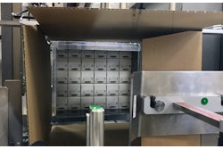 Shown here is a corrugated case of 30 cartons just before the flaps are closed and sealed.