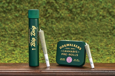 Primary packaging for the .75g Big Dog and .35g Mini Dog pre-rolls.