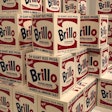 Brillo sculpture from 1964 not only pays homage to beautiful package graphics, the Brillo boxes were produced in a 'factory' and displayed like products on a store shelf.