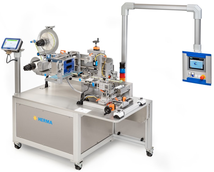 The Herma 211 HC is designed to be suitable for labeling a wide range of cylindrical products including syringes, tubes, glass vials, and ampoules.