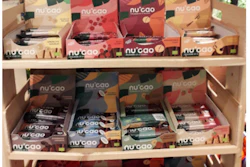Compostable wrapping for vegan chocolate product.