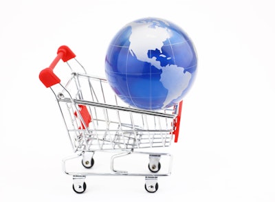 Shopping cart with globe