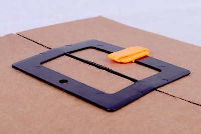 Box Latch plus anchor make this simple corrugated box reusable many times over.