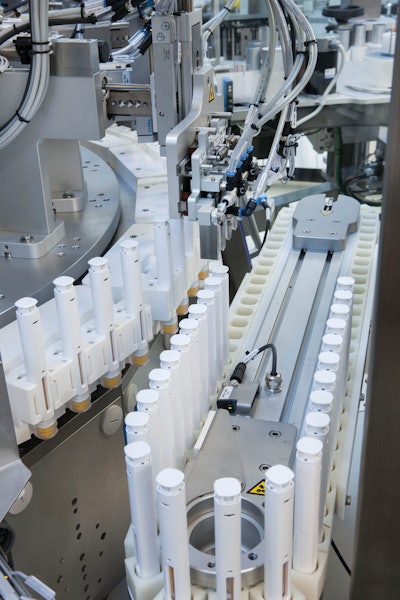 The RRA machine is equipped with a fully automated syringe feeding section and a syringe inspection module.