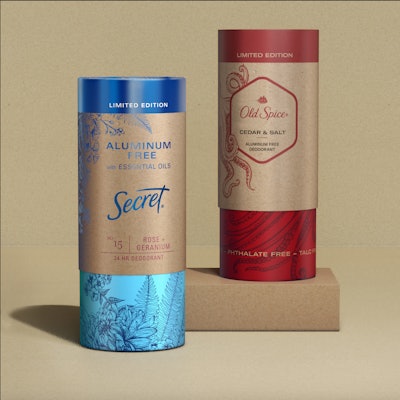 Beginning May 1 these paper tubes for deodorant from P&G will be available in 500 Walmart stores in the U.S.