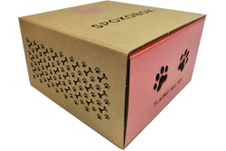 Digital laser cutting of paws and dog bones make this a corrugated shipping container that E-comm customers will not soon forget.