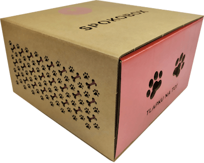 Digital laser cutting of paws and dog bones make this a corrugated shipping container that E-comm customers will not soon forget.