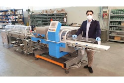Alessandro Stiffan, Schib’s General Manager, stands with Schib flow wrapper.
