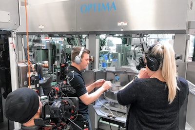 During virtual machine acceptance eleven high tech cameras transmit live images to the customer in the USA.