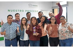 Esveydi Rossano and the Crown Brand-Building Packaging team with their 2020 Colored by INX Can Design trophy.
