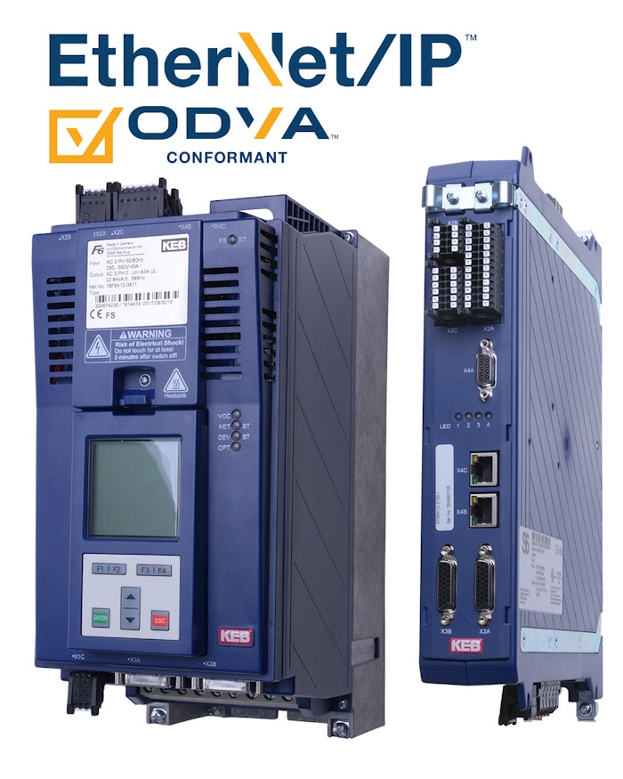KEB’s EtherNet/IP™ S6/F6 products are ODVA certified.