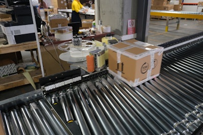 Automated labeling is part of the new material flow system at Cookplus.