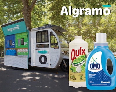 For the pilot, Unilever is offering its Omo and Quix detergents in its standard retail packaging, to which are added an RFID tag and an Algramõ-Unilever co-branding label.