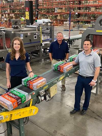Bonded Pac’s Kara Jesse, Key Account Manager, Jon Hayward, Vice President (center), and Matt Nelson, General Manager, were instrumental in bringing the Coke-Consolidated project to fruition.