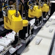 ESS Technologies uses three Fanuc robots to collate more than 160 cosmetic tubes/min for feeding to a case packer.