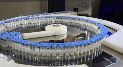 Inspection was performed for both product and container defects utilizing the Antares Vision Lyo-check automated inspection machine.