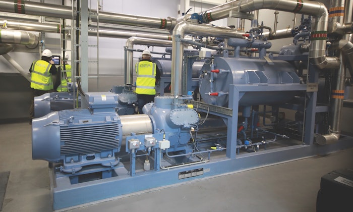 Aurivo’s heat pump system reclaims and channels excess heat from its cooling system to heat water for the milk pasteurization process, helping to reduce energy consumption and carbon emissions.