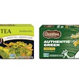Celestial Seasonings' Authentic Green Tea BEFORE (l.) and AFTER the redesign.
