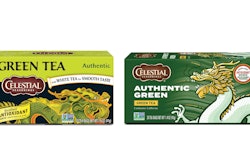 Celestial Seasonings' Authentic Green Tea BEFORE (l.) and AFTER the redesign.