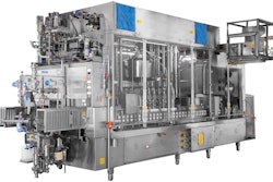 The EH-84 gable top carton filler features servo motors that bring multiple advantages in positioning accuracy and sanitation.