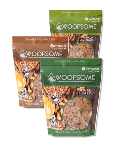 Pe Pouch Woofsome Dog Treats Earth Tone Collage