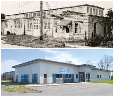 The company’s original location in downtown Random Lake, Wis., (photo top) is still in operation, albeit with major upgrades. Three years ago, a second production facility (photo bottom) was added about two miles away to round out the 52,000 sq ft of space.