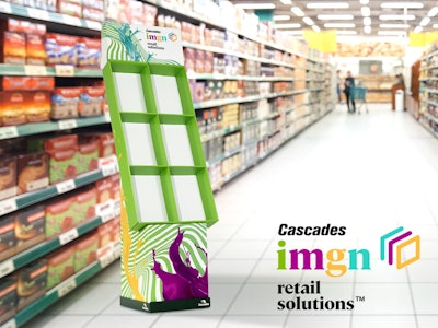 Cascades’ Imgn Retail Solutions’ POS and displays are corrugated containers that use integrated print technology custom-designed