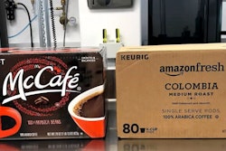 After evaluating the club store format of its Keurig McCafe carton (left), KDP redesigned the packaging for e-commerce (right), working specifically with Amazon SIOC specifications.