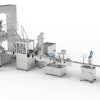 The 14 head .2L weigher along with the secondary precision check catch the under and over weights before entering the jars.