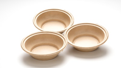 Dual-ovenable molded fiber bowls from Natrellis are made using raw materials entirely sourced from within the U.S.
