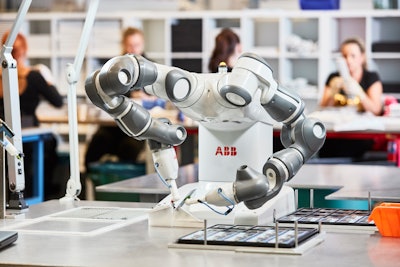 The dual-arm YuMi collaborative robot from ABB is touted as the world’s first truly collaborative robot.